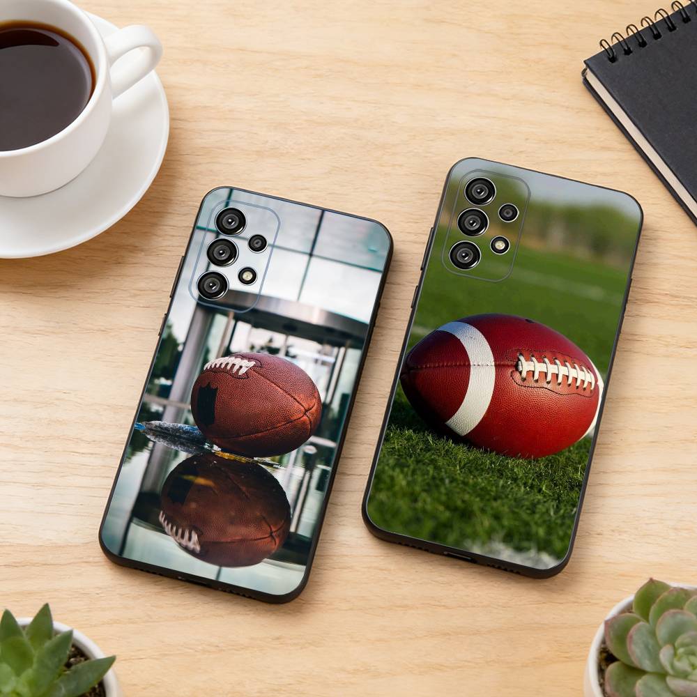 American Football Sport Phone Case Black Silicone Soft For Samsung S25,S24,S21,S22,S23,S30,Ultra,S20,Plus,Fe,Lite