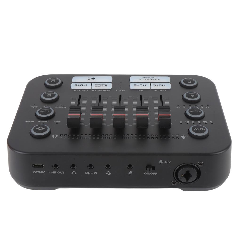 Игровой звуковой микшер ПК Live Sound Board с профессиональным предусилителем 48 В RGB-подсветкой для потоковой передачи