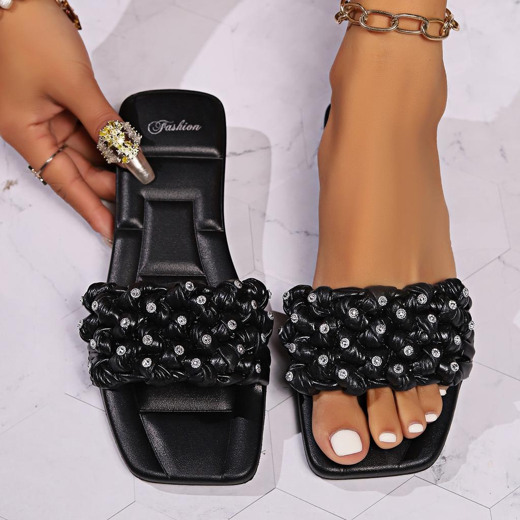 Women's Slippers Summer New Fashion Slippers Women's Open Toe Casual Comfortable Flat Toe Slippers Women's Zapatos