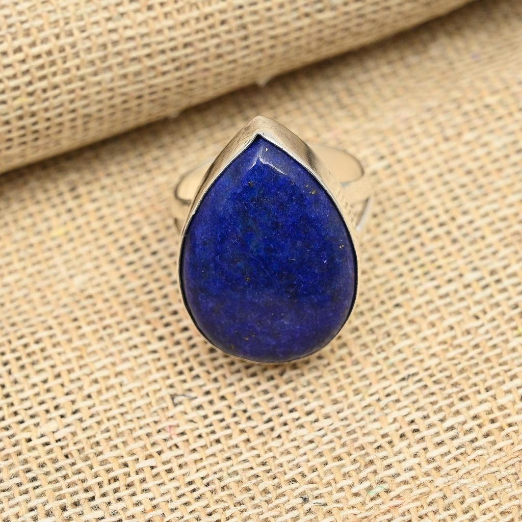 Lapis Lazuli Gemstone Handmade 925 Sterling Silver Jewelry Ring For Christmas