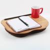 Bamboo Bed Table with Cushion Base Anti-Slip Plugs Laptop Tablet Folding Desk Sturdy Natural Bamboo Surface Bed Tray