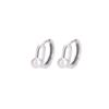 ANENJERY Geometric Simulated-pearl Hollow Oval Hoop Earrings Women's New Simple Fashion Versatile Personalized Exquisite Earrings