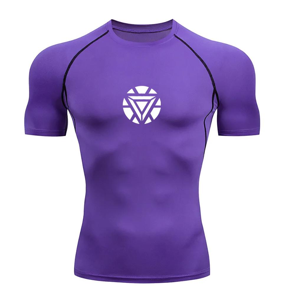 Весна и лето Мужская футболка для фитнеса и бега Футболка для спортзала Быстросохнущая Футболка с короткими рукавами с принтом Дышащая Футболка с короткими рукавами S-3XL