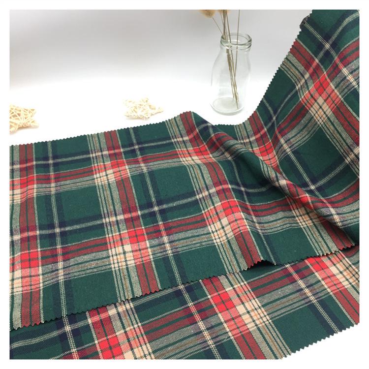 Красная и Зеленая Клетчатая Матовая Полиэстер Хлопковая Ткань для Рождества - Рубашка, Платье, Скатерть
