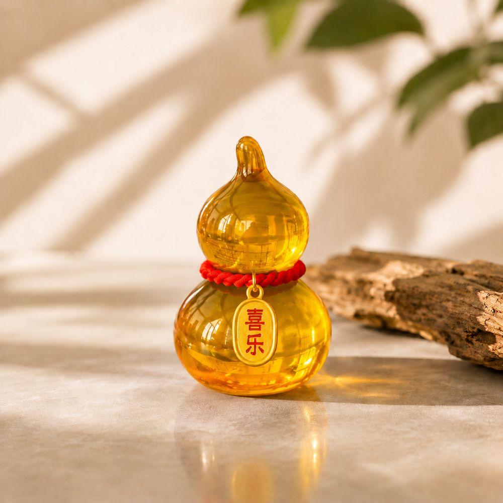 Creative Spinning Car Ornament Rotatable Mini Gourd Statue Rotating Gourd Ornament Table Decor