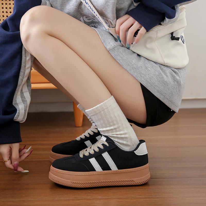 2024 New Women's Casual Sneakers Fashion Lace Up Platform Vulcanize Shoes for Women Outdoor Durable Flats Ladies Running Shoes