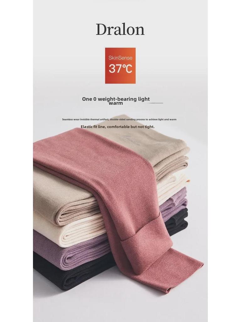 Women's Thickened Velvet Thermal Underwear Suit - Large Size, Round Neck, Self-Heating, Cold-Proof for Autumn/Winter 2023.