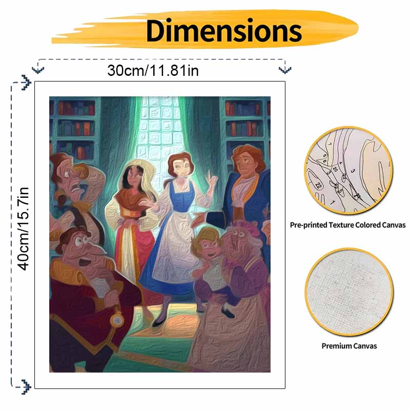 Disney Красавица и Чудовище цифровой набор для масляной живописи DIY ручная работа домашний декор подарок