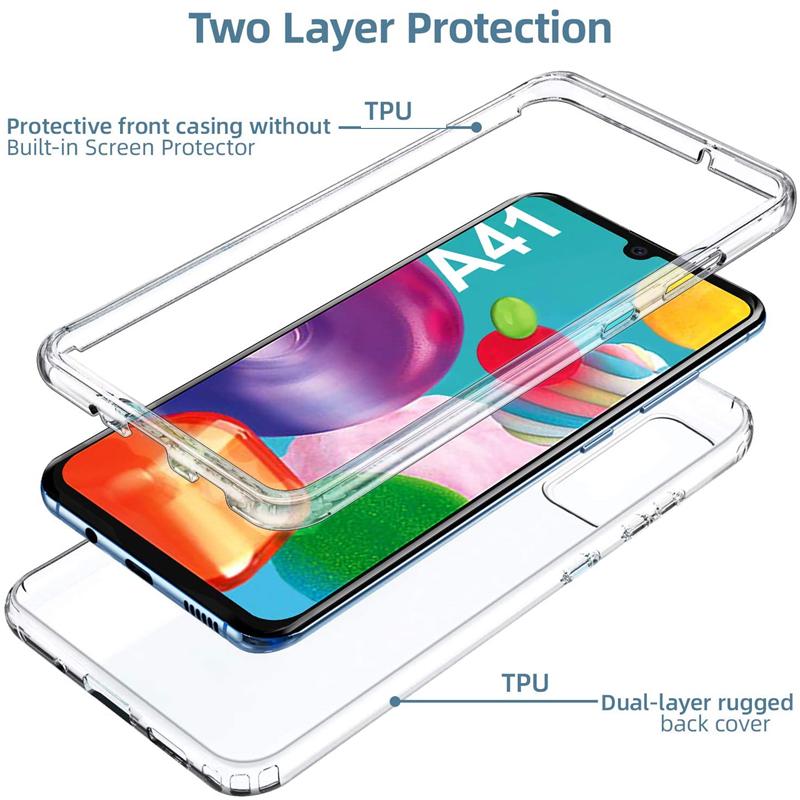 Мягкий чехол на 360 градусов для Samsung Galaxy A21S A51 A71 A01 A11 A31 A41 A 51 A 71 A 21S A515 A715 A217, двойной силиконовый чехол из ТПУ, Fundas Capa