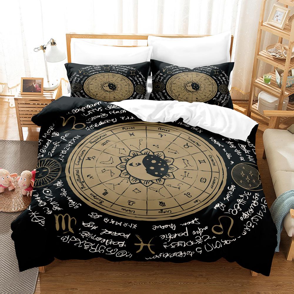 3D комплект постельного белья в китайском стиле Инь Ян, двухуровневый пуховый пододеяльник, 2/3 шт. EU135 * 200, односпальная или двуспальная кровать, мягкий домашний текстиль с принтом тай-чи