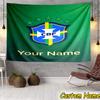 Custom Name Brazilian Football Federation Emblem Tapestry Room Decor Wall Hanging for Living Room Bedroom, dormitory, Birthday and Christmas gifts