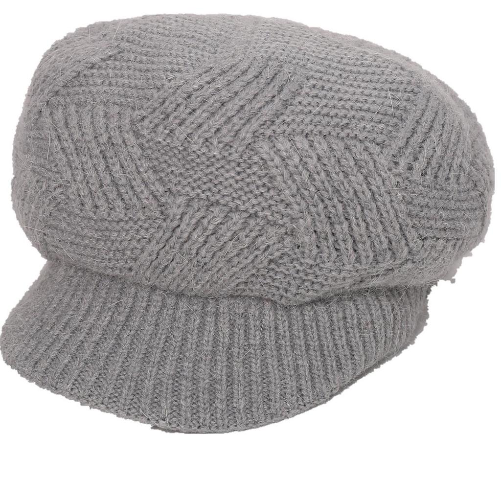 Женская однотонная плюшевая шапка-берет из кроличьей шерсти, теплая, твиловая, осенне-зимняя, EMA