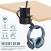 NUOLUX Drink Holder Headphone Stand Desk Cup Holder 360 Degree Rotation Earphone Storage Hook Aluminum Alloy Desk Organizer Multifunctional Cup