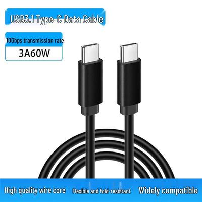 Двухголовочный кабель Type-C для быстрой зарядки PD60W, чистая медь, высокая мощность 3 А, универсальный для компьютера, мобильного телефона, высокоскоростная передача данных