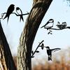 3 PCS Metal Bird Silhouette Wall Art Decor Birds On The Branch Metal Bird Statue Wall Decor Metal Wall Hanging