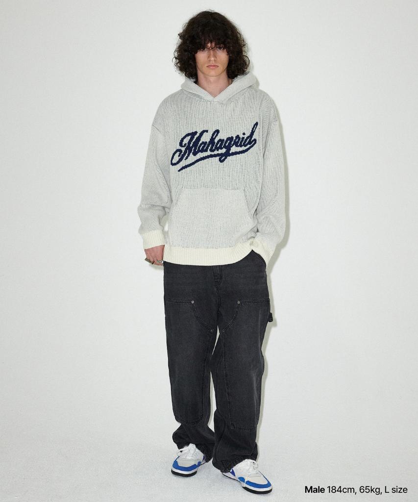 MAHAGRID Худи с вязаным логотипом цвета слоновой кости(Mg2Efmk640A)