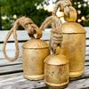 Set of 3 Handmade Rustic Door Hanging Bells Harmony Cow Bells for Lucky Christmas Décor Farmhouse and Door Wreaths