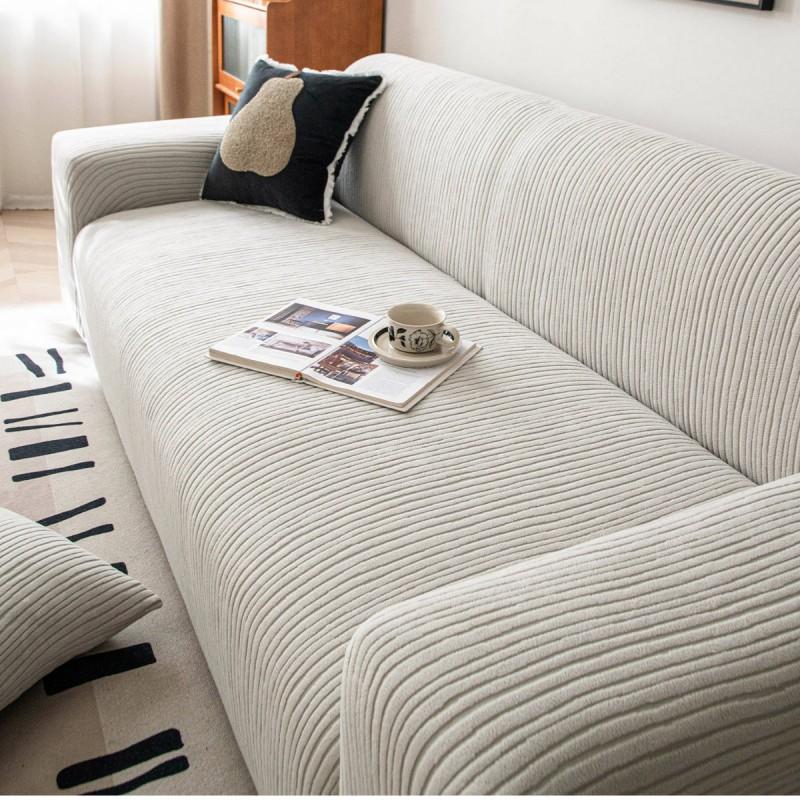 Cream Style Jacquard Velvet Sofa Cover All Season Anti Cat Scratch Full Wrap Universal
