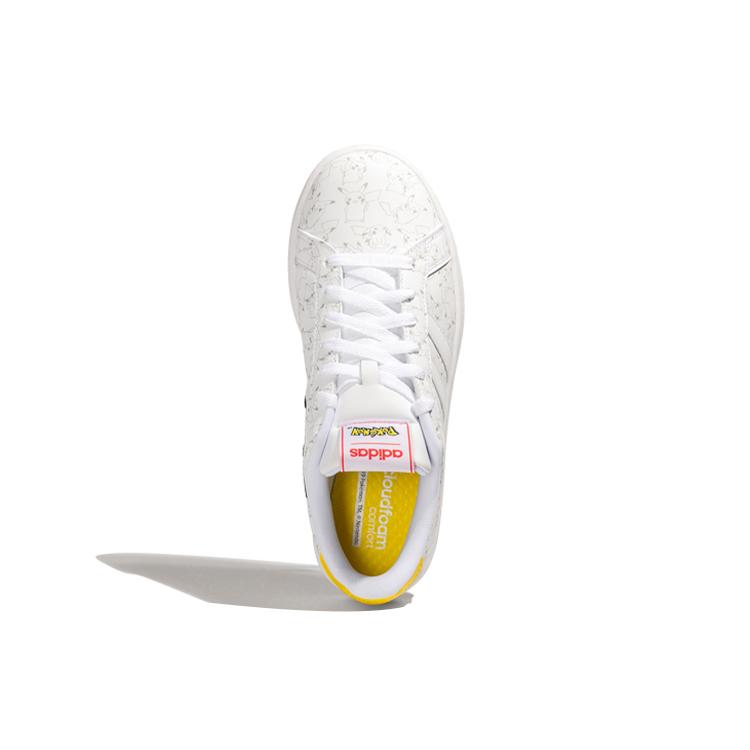 adidas Grand Court 'Pikachu' (Unisex) Footwear White / Footwear White / Light Yellow Skateboard Shoes FW7265