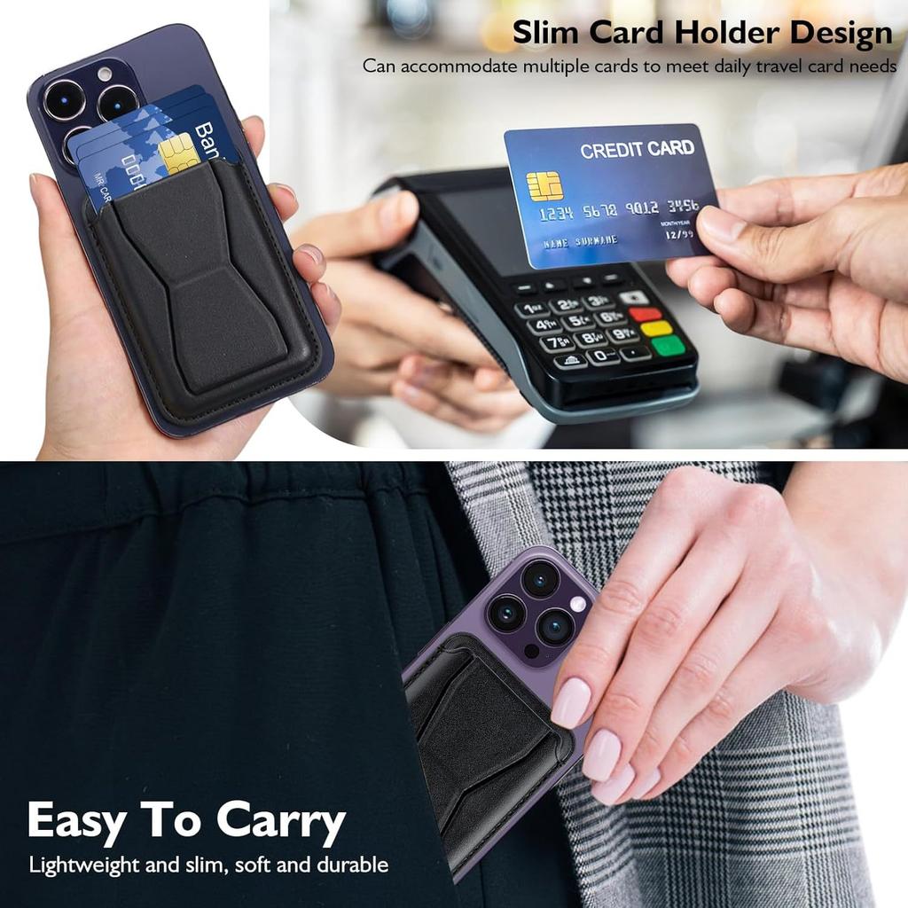 Для iphone 16-12 магнитный держатель для карт, чехол-книжка с задней крышкой, кожаный чехол-кошелек для мобильного телефона с бабочкой