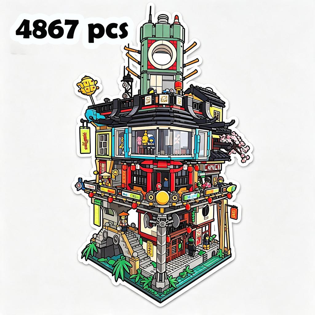 2026 DIY MOC Display 4867 pcs City 5685 pcs Gardens 6163 pcs Markets 3553 pcs Docks building blocks city series toys gifts