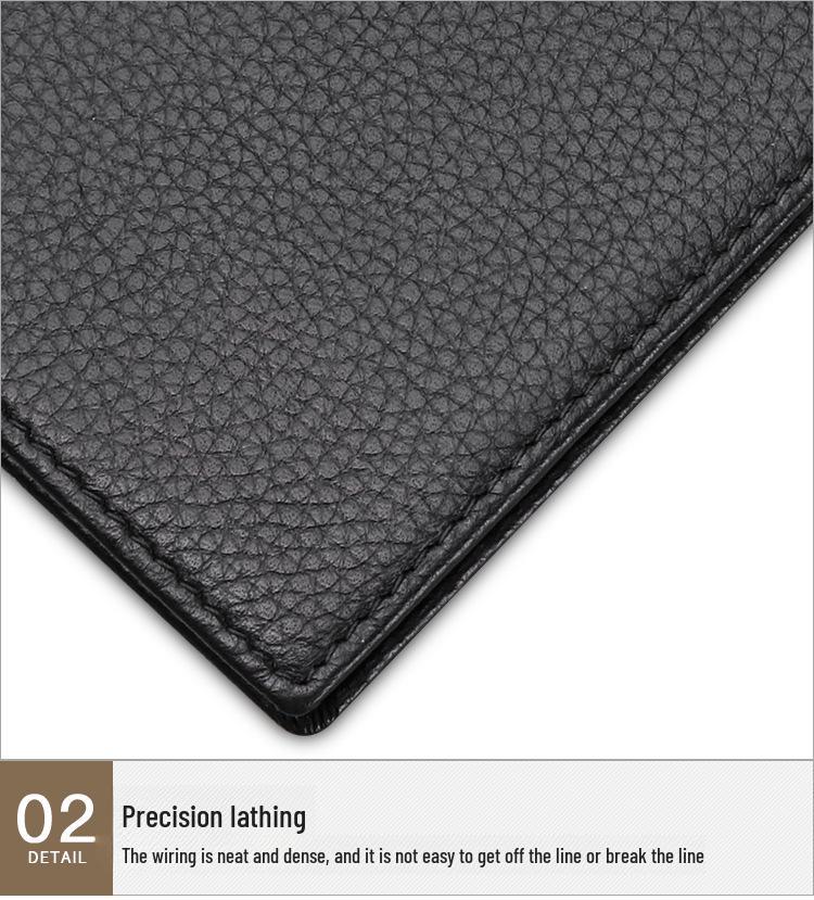 Держатель для карт из натуральной кожи с функцией блокировки RFID - Lychee Grain Cowhide для мужчин и женщин