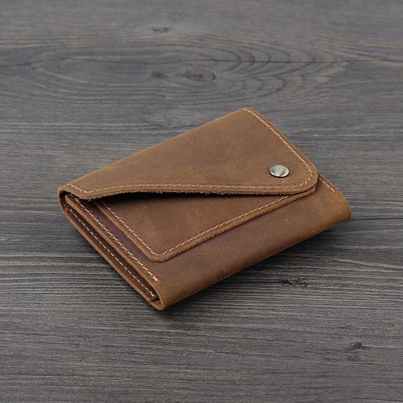 Ретро короткий мужской кошелек из натуральной кожи первого слоя, мужская сумка из натуральной кожи, женский маленький кошелек, держатель для карт, чехол для монет, чехол для монет Tide