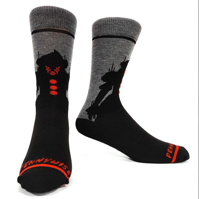 Новинка, веселые мужские носки с рисунком из хлопка, покер, корги, лягушка, сумасшедший бургер, пиранья, волк, авокадо, орел