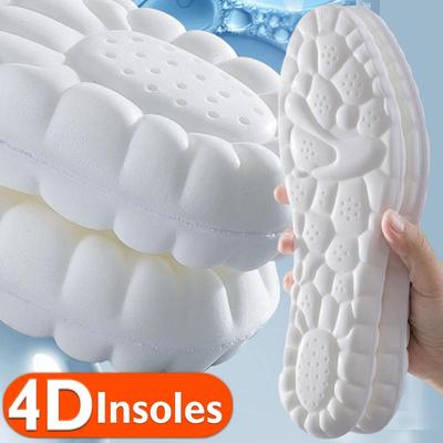 4D спортивные стельки, мягкие дышащие, высокоэластичные ортопедические амортизирующие подушечки для обуви для мужчин и женщин, латексные массажные стельки