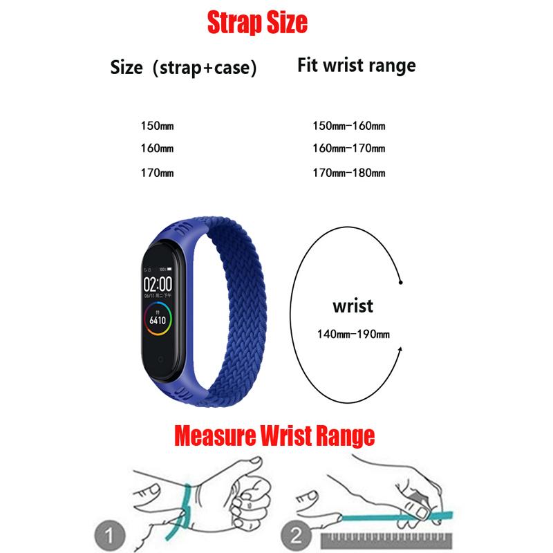 2021 плетеный нейлоновый тканевый ремешок Solo Loop для Xiaomi Mi Band 6, 5, 4, 3, эластичный браслет, сменный браслет для mi Band 4, 5, 6, ремешок