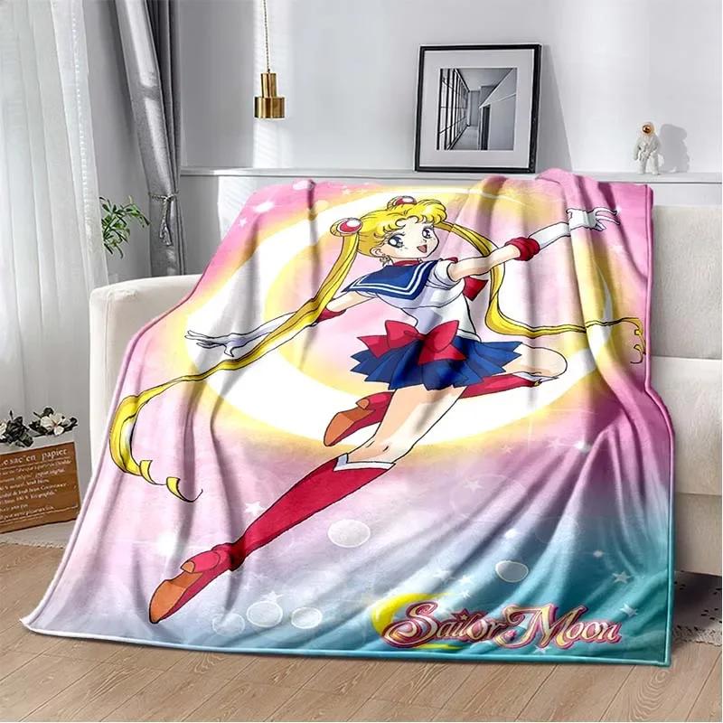Милое одеяло с принтом в виде 3D-мультяшного персонажа S-Sailor-Moon, модное, мягкое, уютное, для гостиной, спальни, дивана-кровати, дорожное одеяло, подарок на день рождения для ребенка