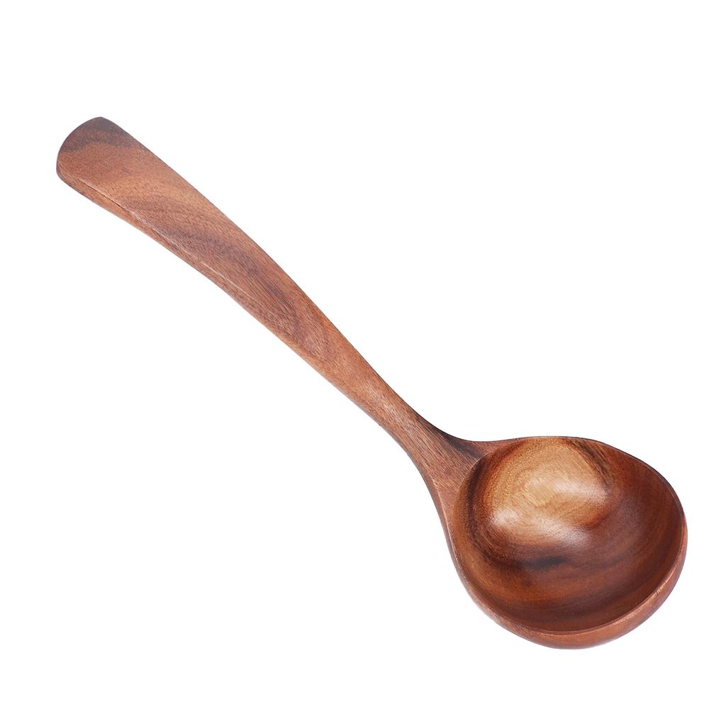 Длинная ручка половник из акации дерева сервировочная ложка для супа кухонная посуда инструмент с натуральной текстурой L