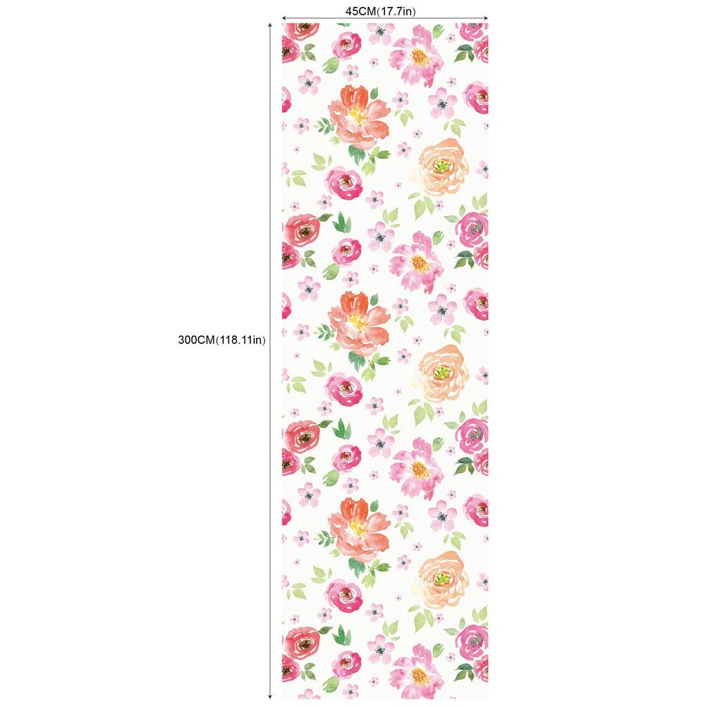 Съемные самоклеящиеся обои для гостиной и спальни (45 см * 300 см Терраццо с акварельными цветами