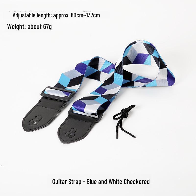 Ethnic Style Widened Wooden Guitar Shoulder Straps - Electric Guitar Polyester Printed Straps