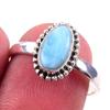 Natural Republic Larimar Gemstone 925 Solid Sterling Silver Gift Ring S.7 y9H56