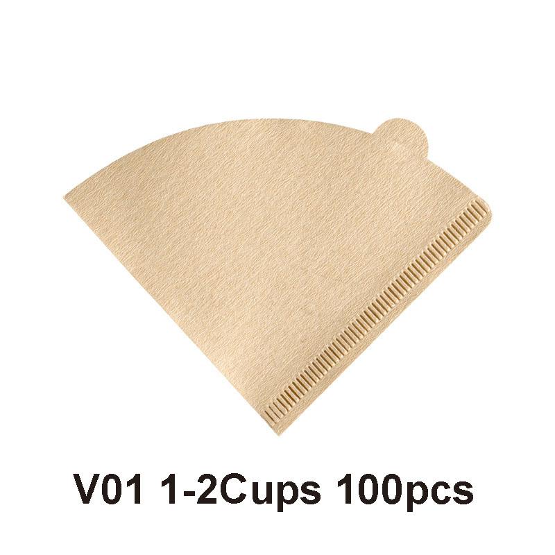 Фильтры для кофе, конусные фильтры 01 и 02, одноразовые натуральные бумажные фильтры, для кофеварок капельного и заливного типа