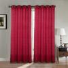 Double Pair Curtains 140x260 Cm Red - Linen Effect - Blackout