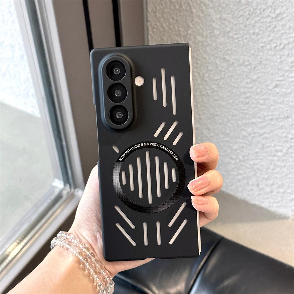 Samsung Z Fold 7 6 5 4 5G Wireless Charging Solid Color Matte Protective Cover Magnetic for Magsafe Heat Dissipation Case