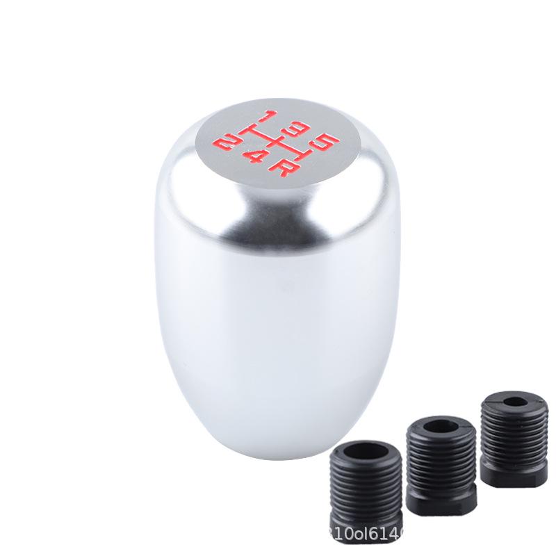 Universal Aluminum Alloy Gear Shift Knob, 5/6-Speed Manual Lever Head for Car Modification