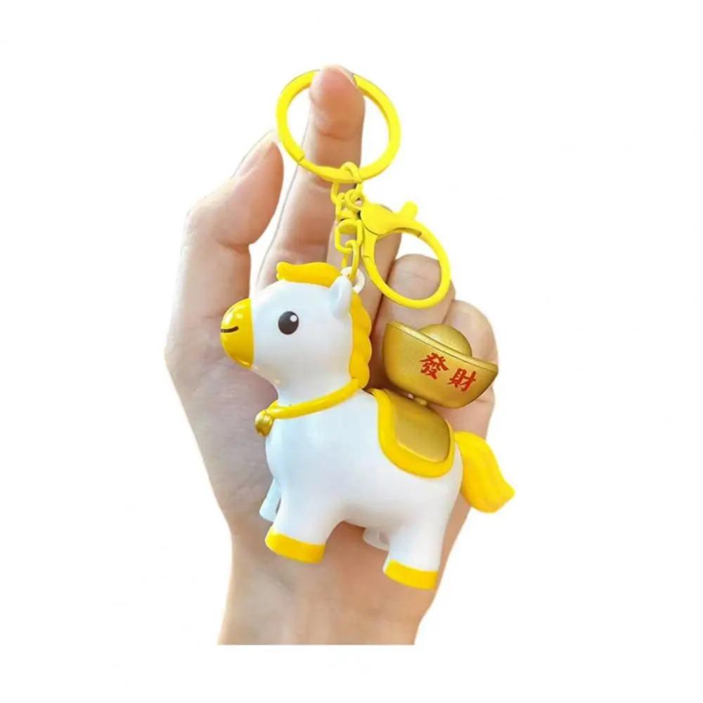 DIY Craft Zodiac Pony Keyring Press To Rotate Bag Pendant Horse Keychain  Keychain Accessory
