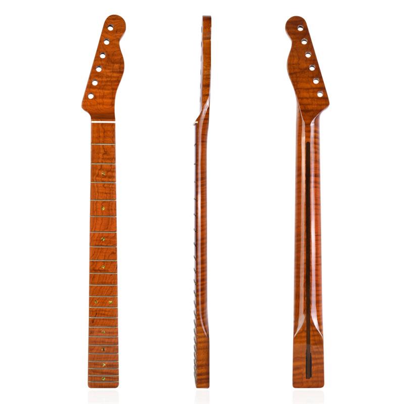 Полосатый узор из жареного клена Tl Желтоватый светлый деревянный гриф с 21 ладом