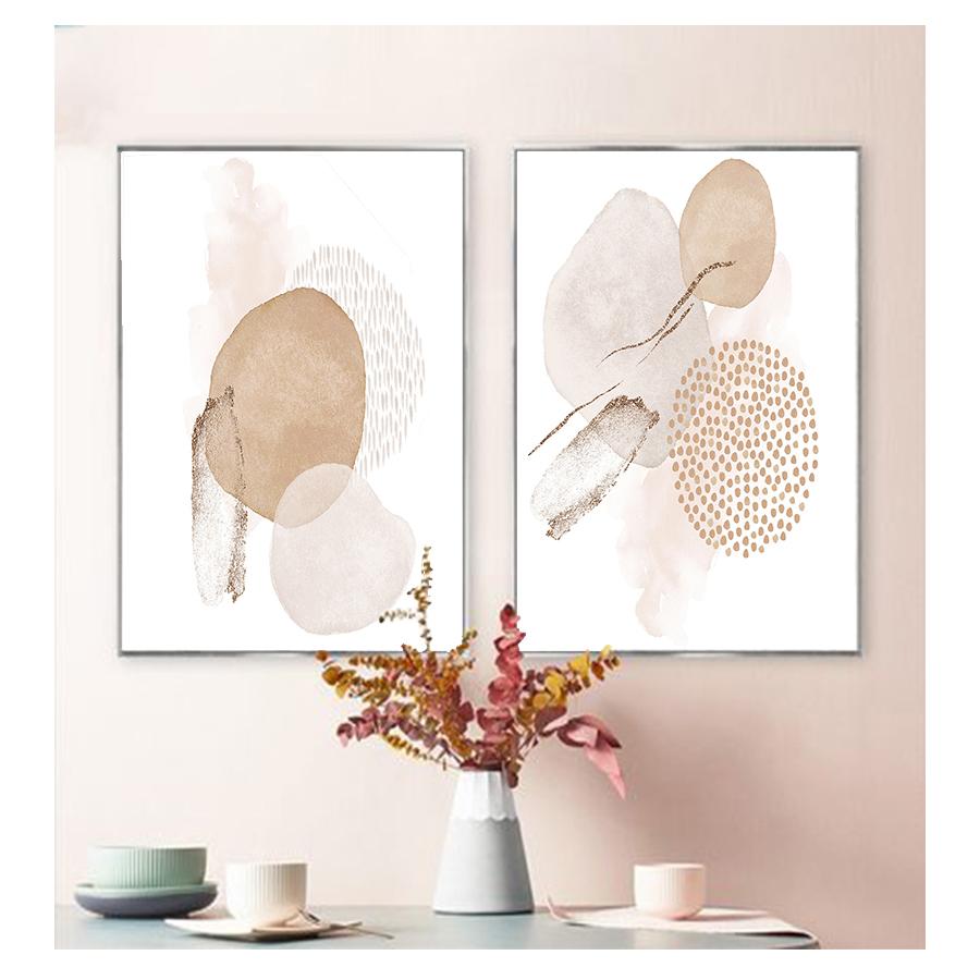 Цветная геометрическая картина на холсте, печать плакатов, настенная художественная картина для спальни, гостиной, домашнего декора, модный современный абстрактный розовый, бежевый
