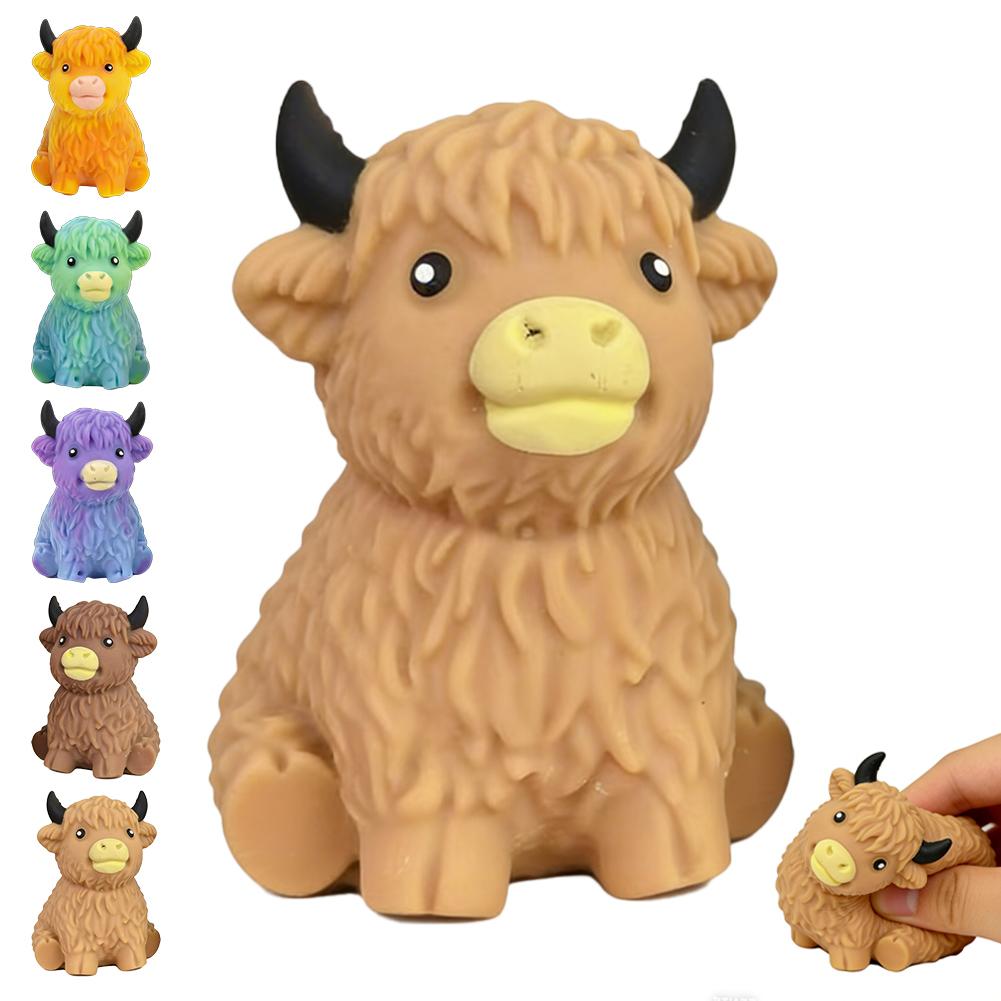 Сенсорная игрушка «Шотландская корова» для медленного сжатия, Сенсорные игрушки, Стресс-болл «Шотландская корова», Подарок, Снятие тревожности, Игрушка-антистресс, Сувенир на вечеринку