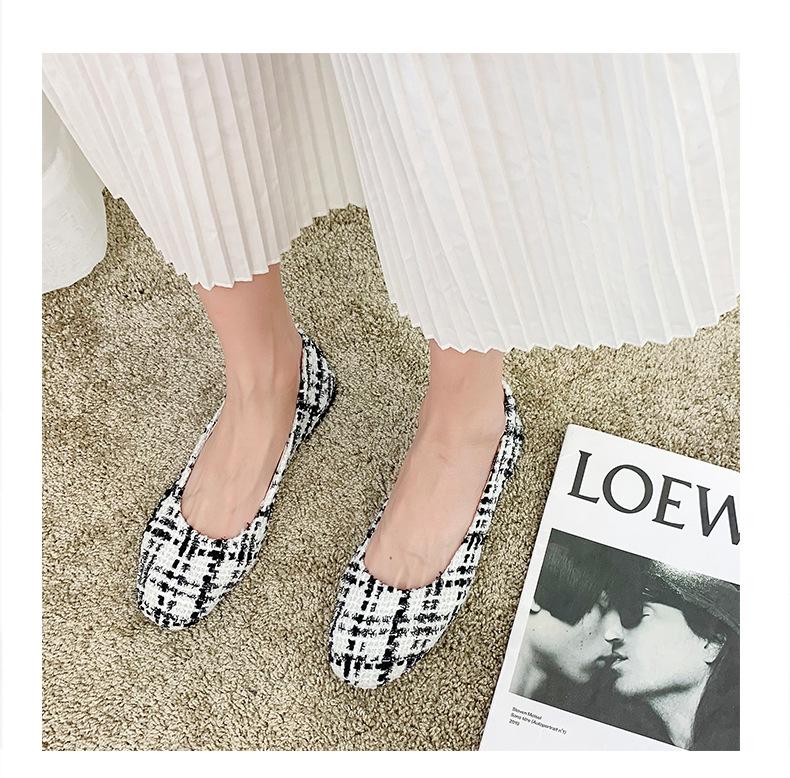 Для женщин и девочек однотонные удобные повседневные туфли без шнуровки большого размера на плоской подошве в клетку в клетку