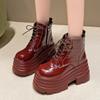 Fashion Women Platform Ankle Boots Fashion Super High Heels Shoes Woman Casual Shoes Winter 2024 Trend Goth Party Lace Up Botas Mujer