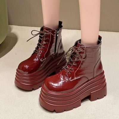 Модные женские ботильоны на платформе модные туфли на очень высоком каблуке женская повседневная обувь зима 2024 тренд готическая вечеринка на шнуровке ботинки женские