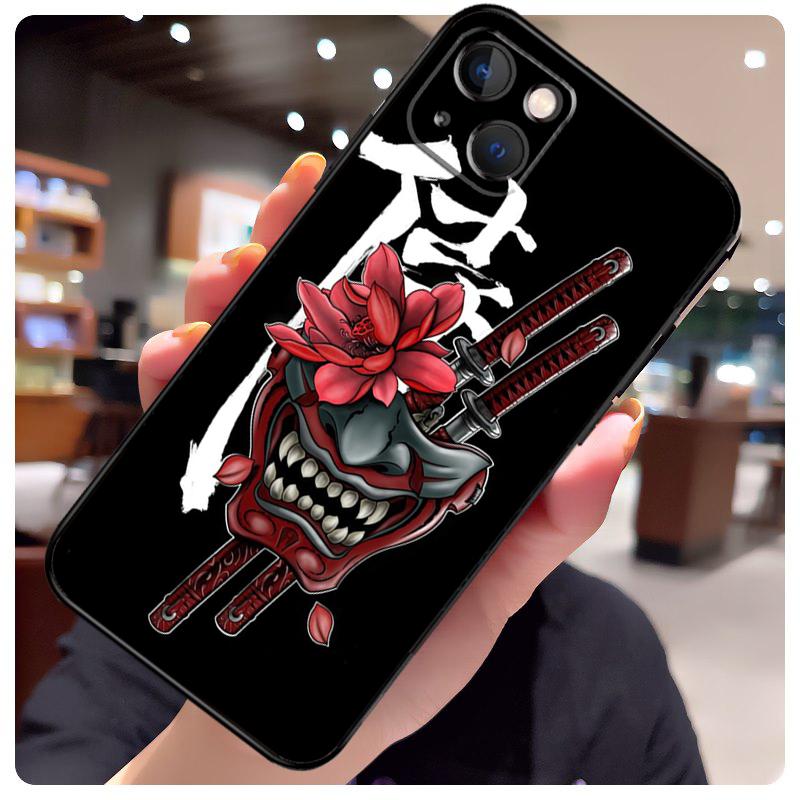 Кейс-маска Самурая Они для iPhone 14 Pro Max 16 15 11 12 13 17 Pro Max mini 15 16 Plus 16e 17 Air Чехол для телефона