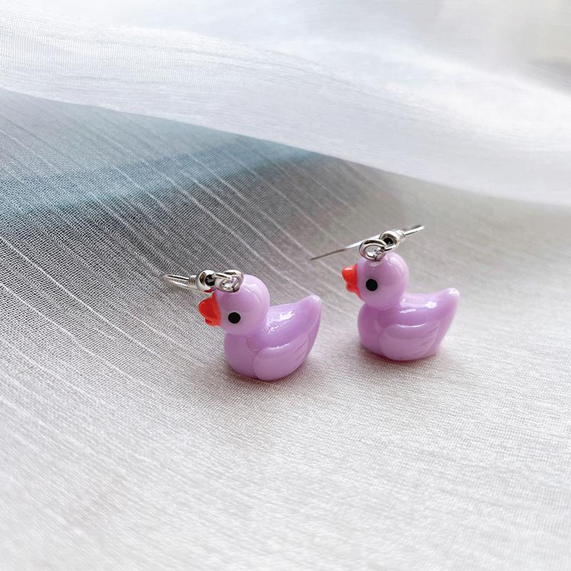 Cute Simple Funny Small Drop Earrings For Women Girls Children Animal Duck Frog Mushroom Cloud Shape Resin Dangle Jewelry Gift