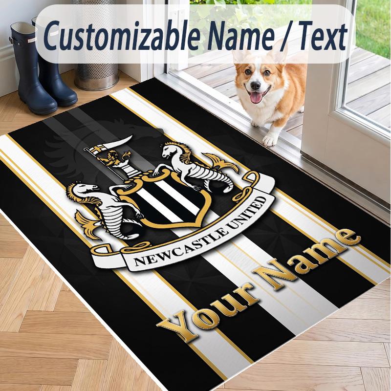 Custom Text Printed Rug Newcastle United FC Non Slip Floor Carpet For Home Room Decor