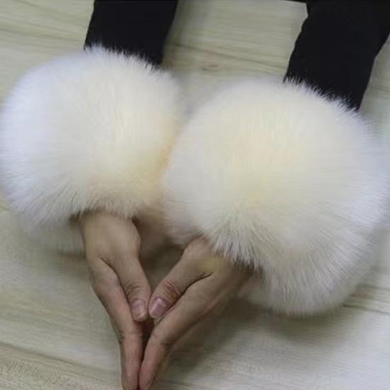 1 пара искусственных меховых напульсников, пушистые женские плюшевые манжеты, ветрозащитный тепловой аксессуар для курток и свитеров